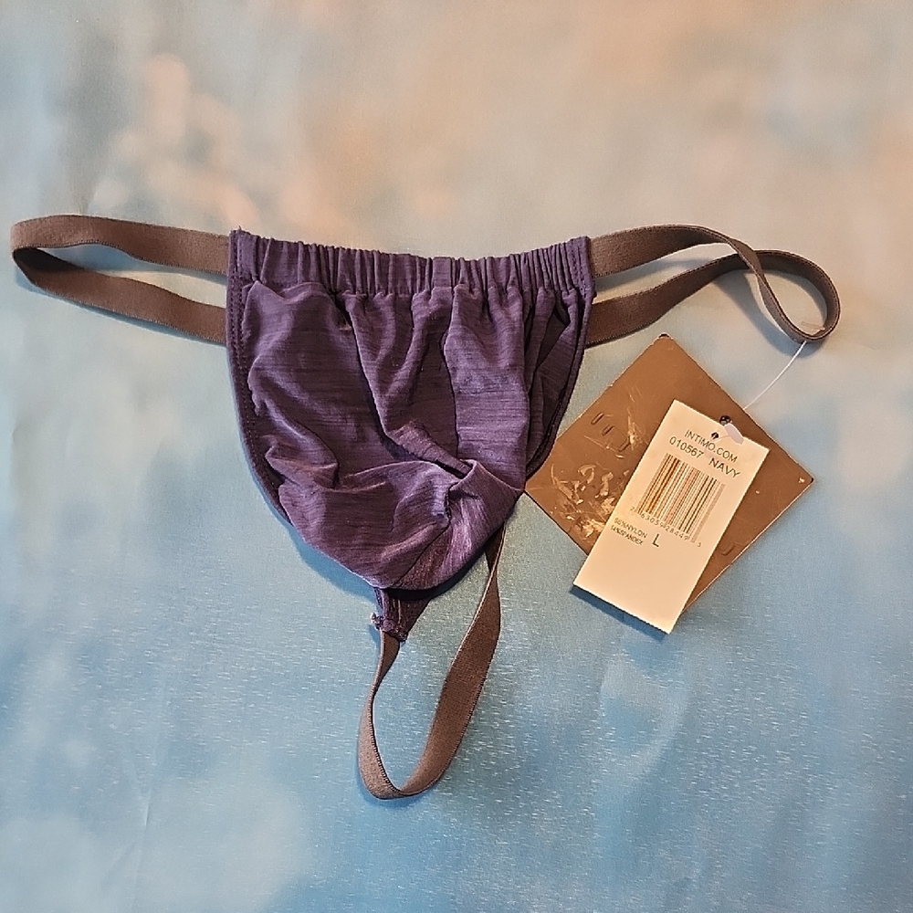 Intino Blue Thong with Gray Straps